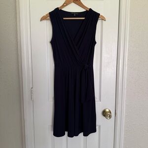 Nik and Nash Navy Blue Wrap Sleeveless Dress